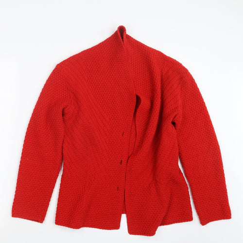 Marks and Spencer Womens Red  Knit Cape Jumper Size 12