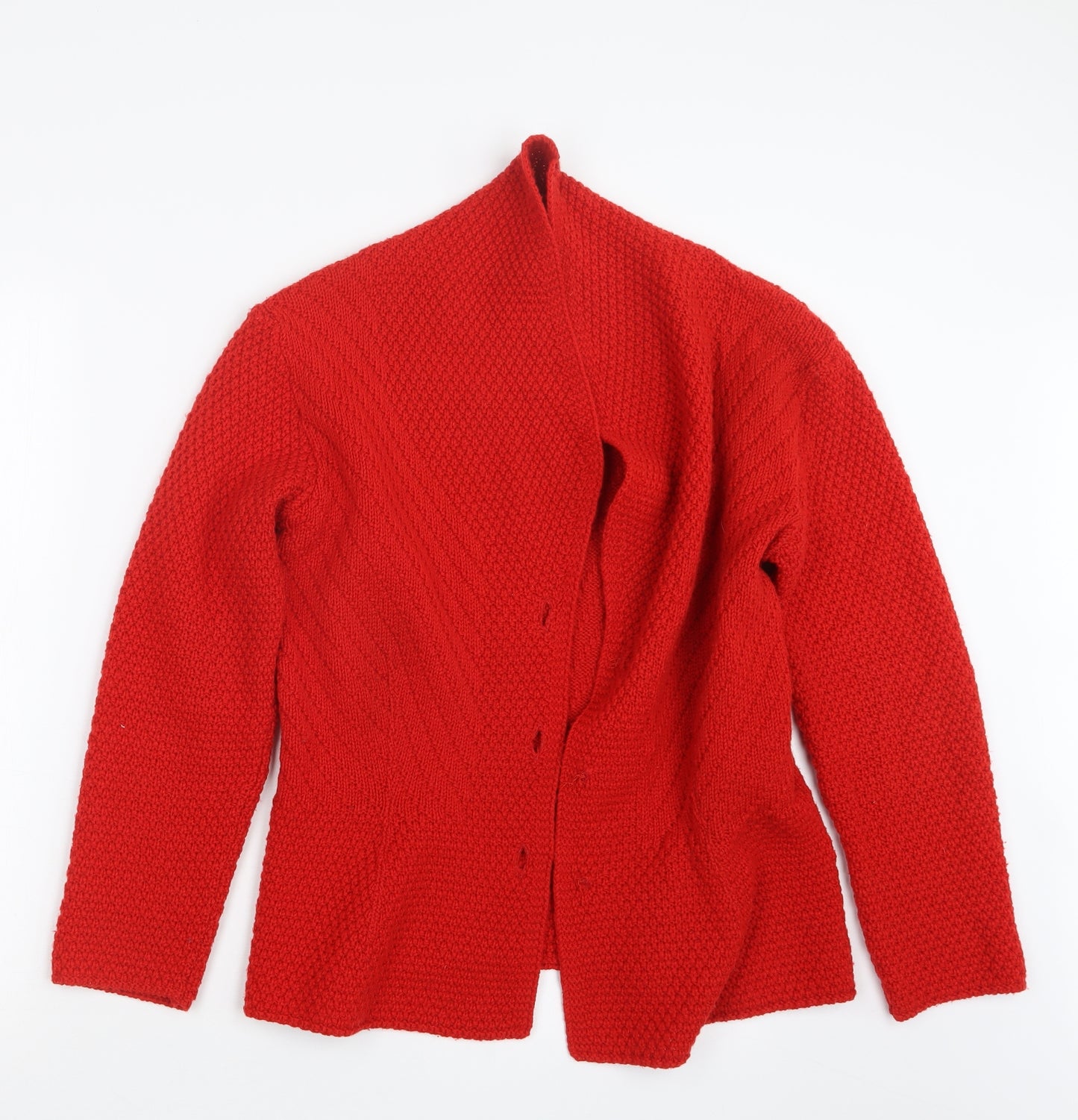 Marks and Spencer Womens Red  Knit Cape Jumper Size 12