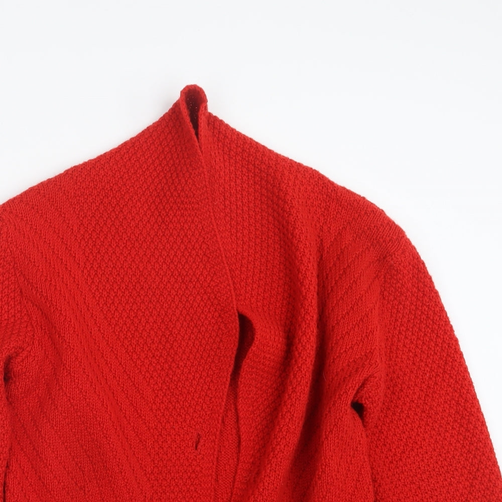 Marks and Spencer Womens Red  Knit Cape Jumper Size 12