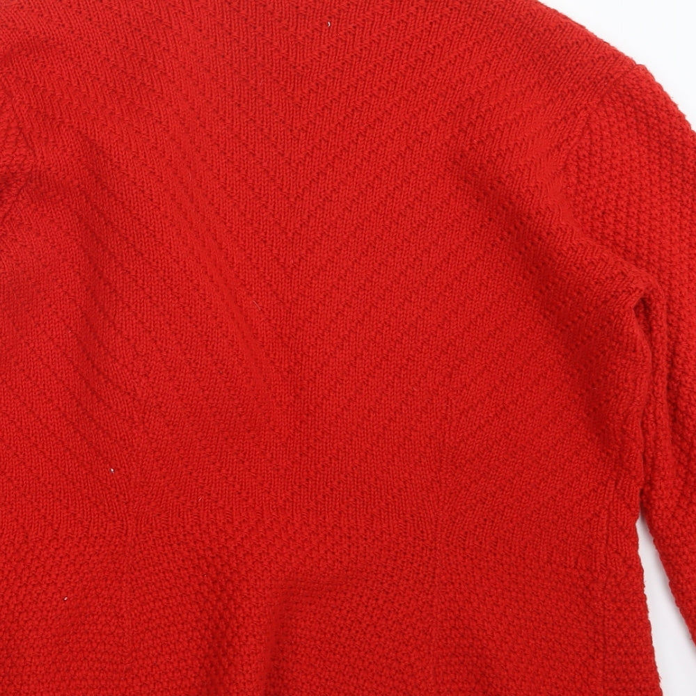 Marks and Spencer Womens Red  Knit Cape Jumper Size 12