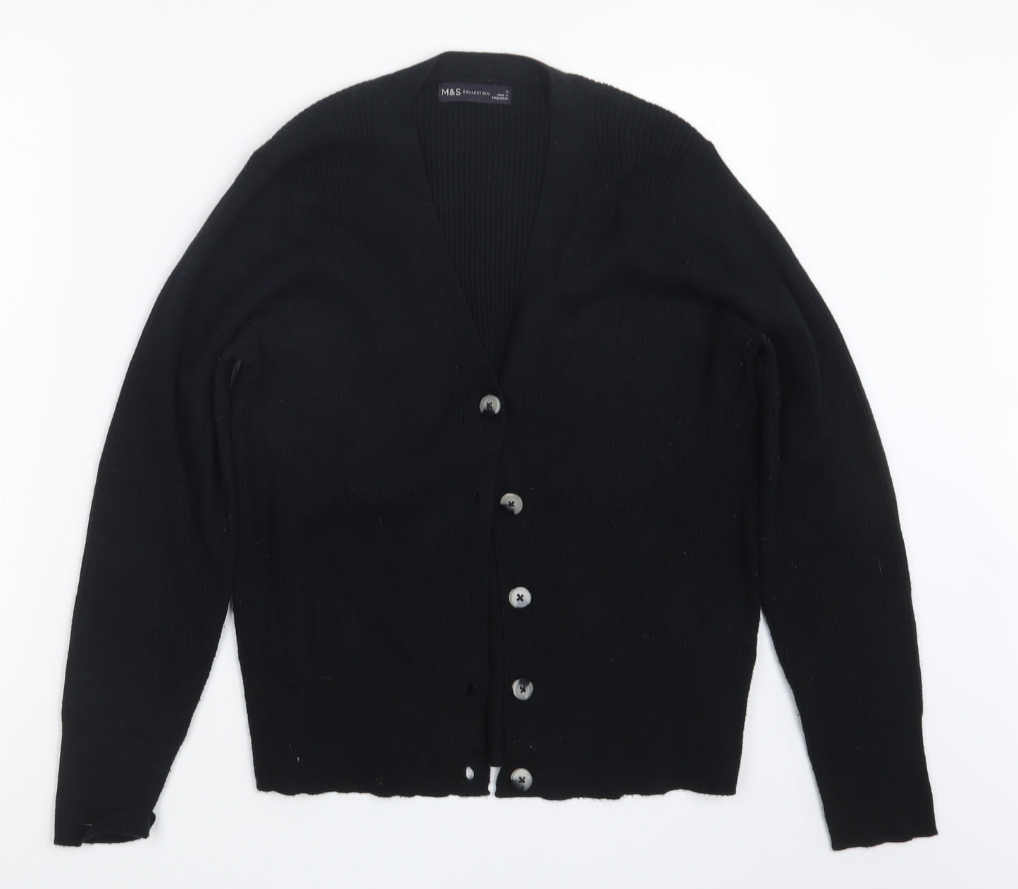 Marks and Spencer Womens Black   Cardigan Jumper Size 14