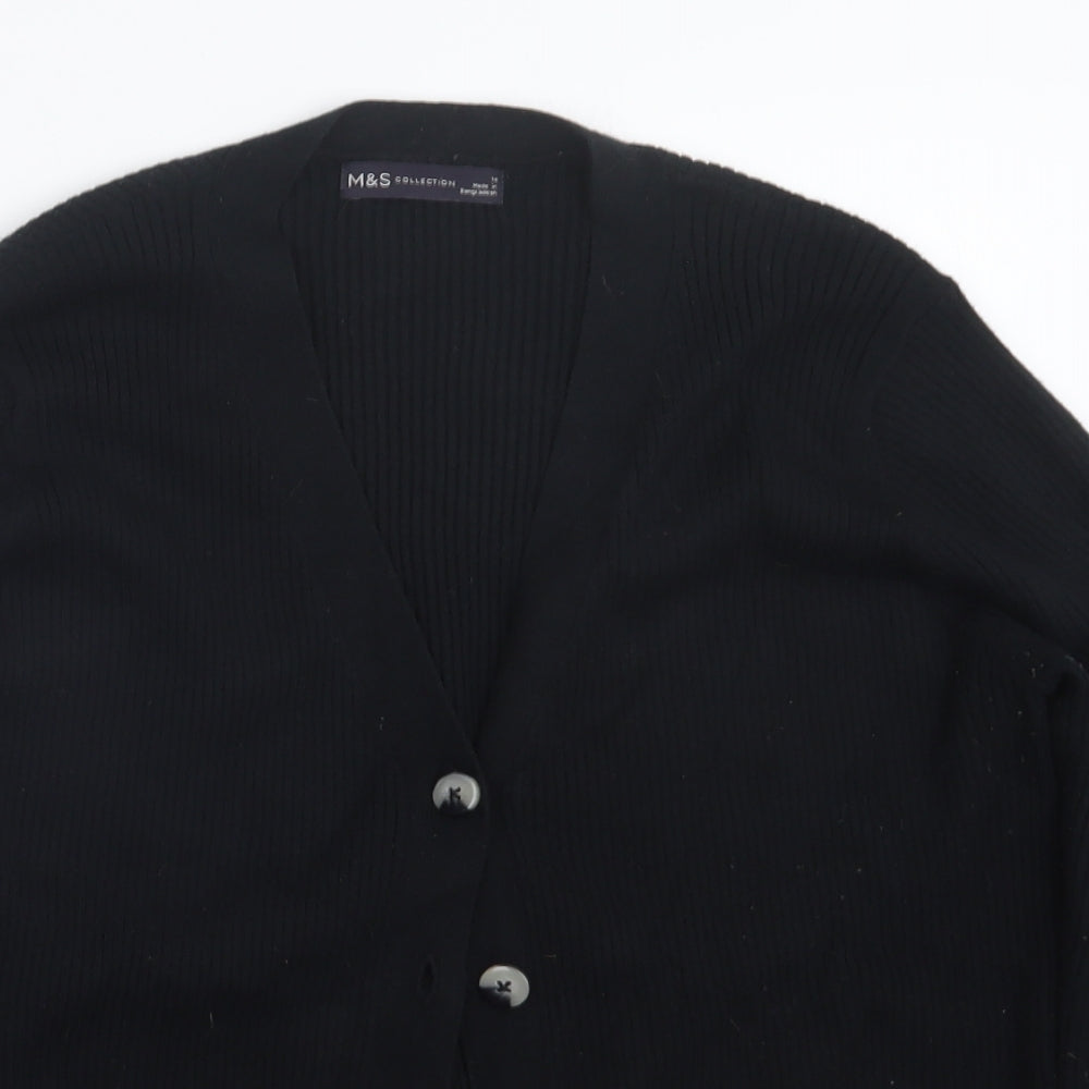 Marks and Spencer Womens Black   Cardigan Jumper Size 14