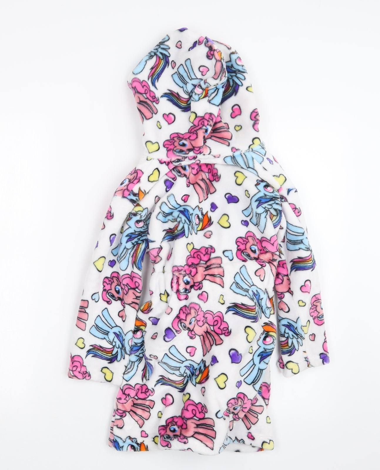 Preworn Girls White Geometric  Top Robe Size 4-5 Years