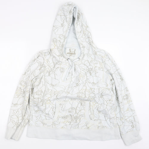 George Womens White Geometric  Pullover Hoodie Size 20