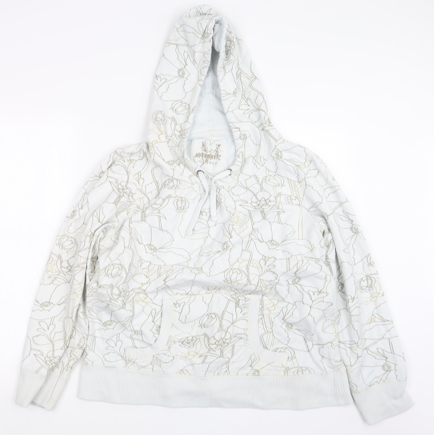 George Womens White Geometric  Pullover Hoodie Size 20