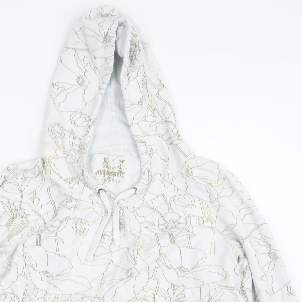 George Womens White Geometric  Pullover Hoodie Size 20