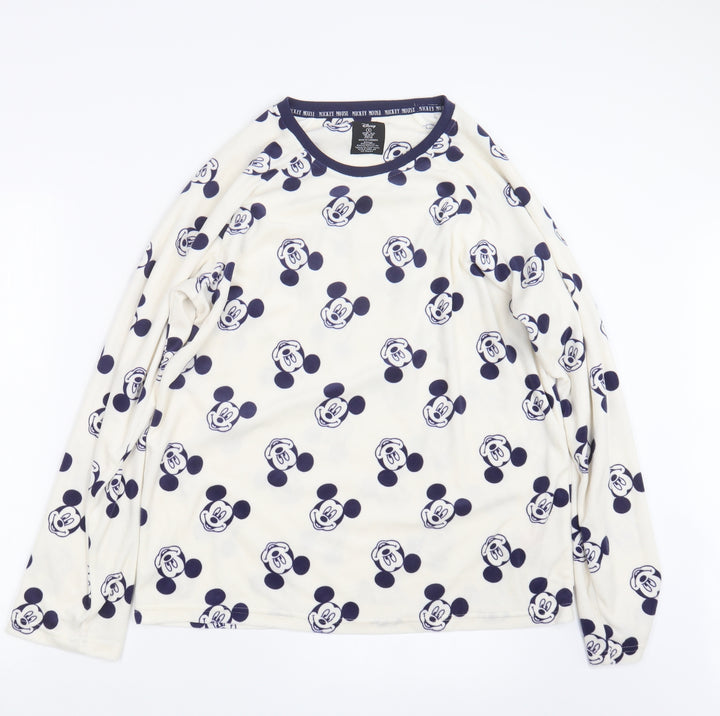 Love to Lounge Womens Blue Geometric  Top Pyjama Set Size 10  - Mickey Mouse