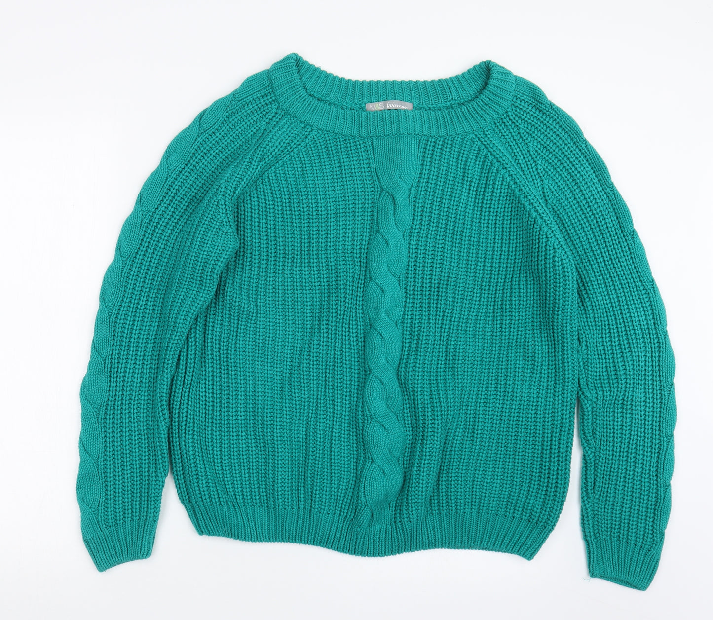 Marks and Spencer Womens Green  Knit Pullover Jumper Size 16