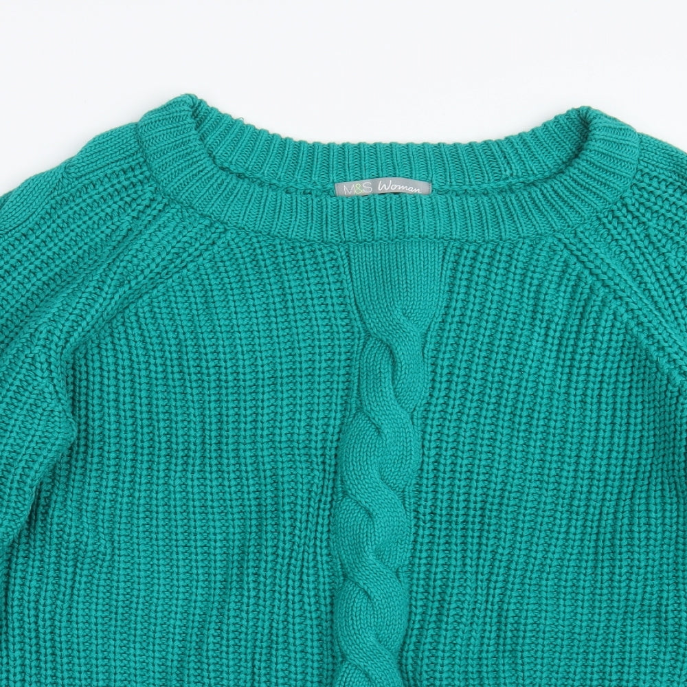 Marks and Spencer Womens Green  Knit Pullover Jumper Size 16