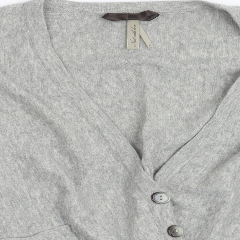NEXT Womens Grey  Knit Cardigan Jumper Size M