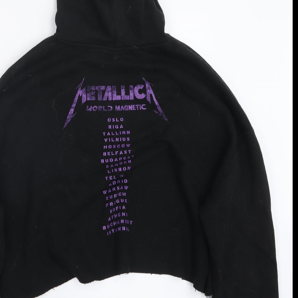 Divided by H&M Womens Black   Pullover Hoodie Size L  - Cropped