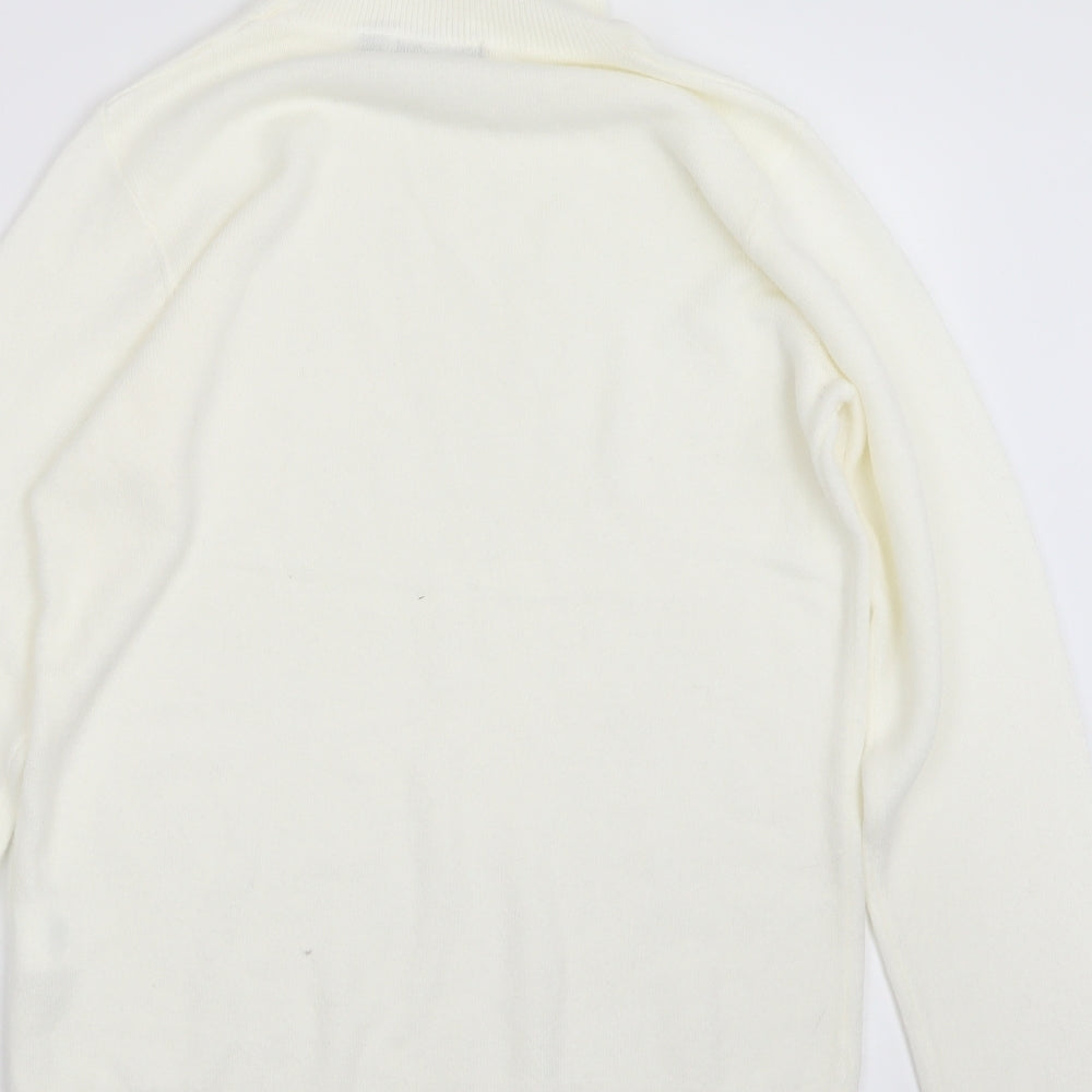 Cashmere - Feeling Womens Ivory  Knit Pullover Jumper Size S