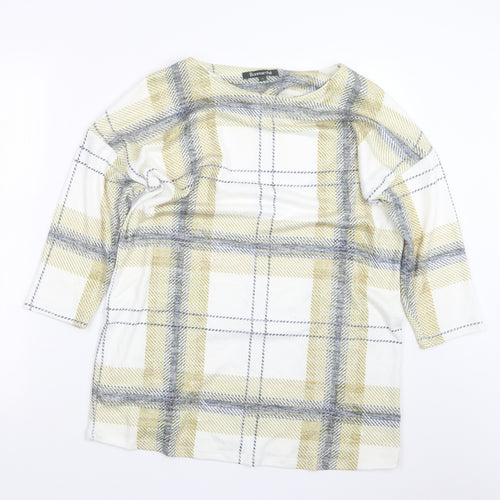 Bonmarché Womens Green Check  Basic T-Shirt Size 10