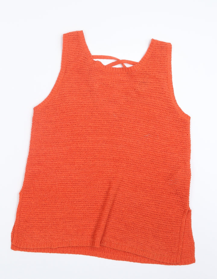 New Look Womens Orange Knit Pullover Jumper Size 10