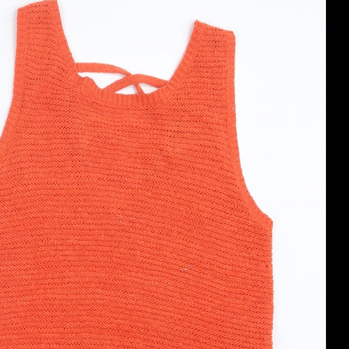 New Look Womens Orange  Knit Pullover Jumper Size 10