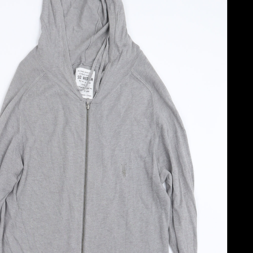 AllSaints Mens Grey   Full Zip Hoodie Size M