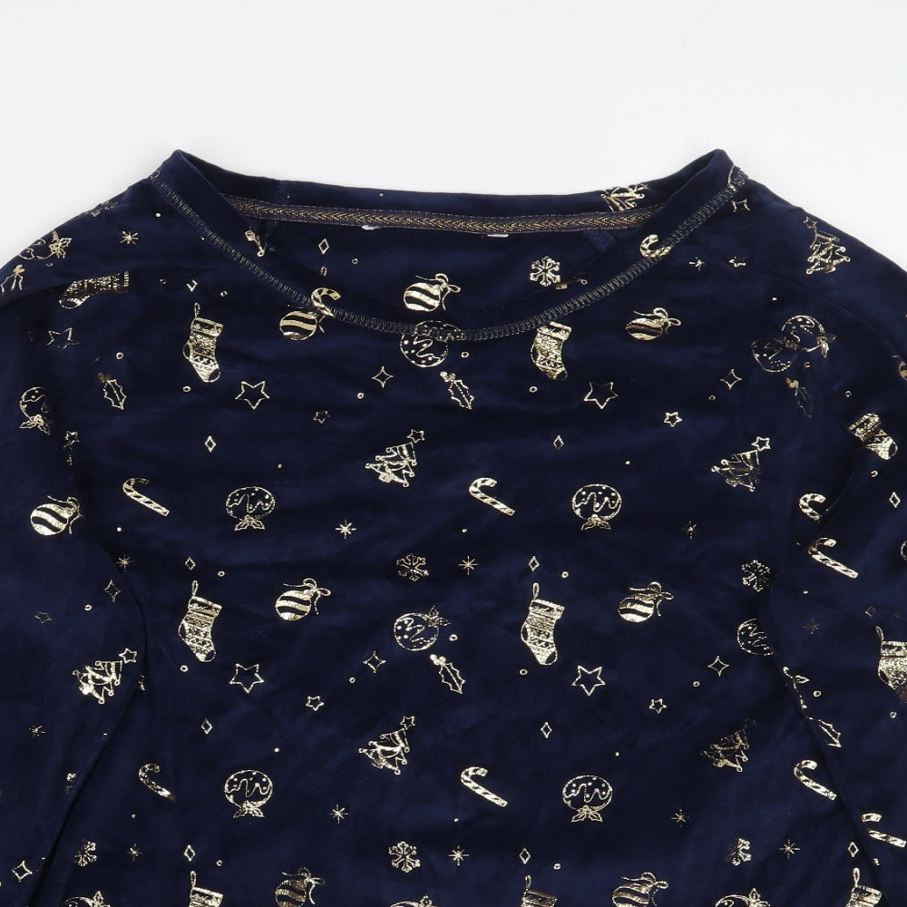TU Womens Blue Geometric  Top Pyjama Top Size 12