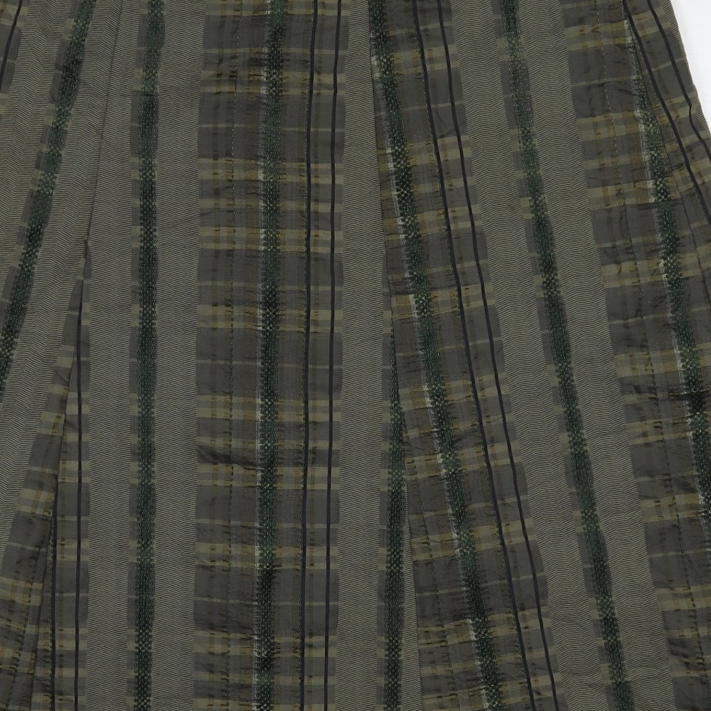 Per Una Womens Green Check  A-Line Skirt Size 16