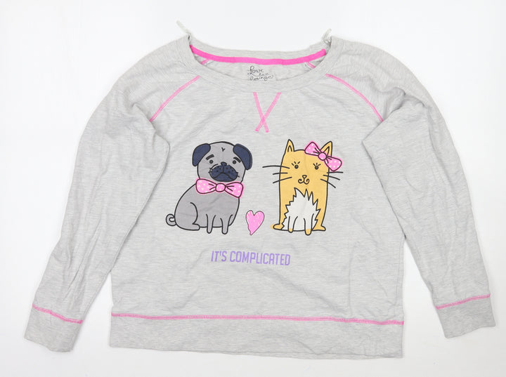 Love to lounge Womens Grey   Pullover Jumper Size 14