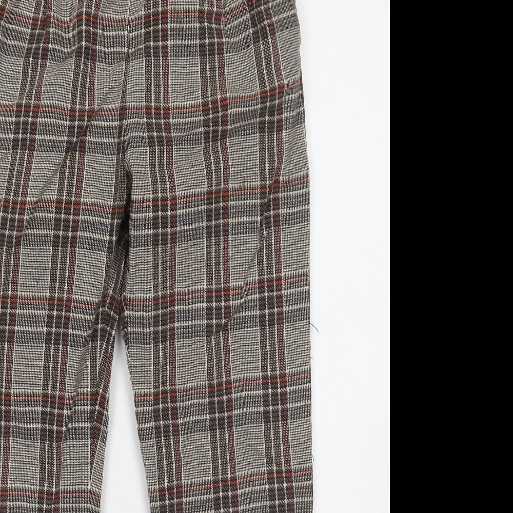 Zara Girls Brown Check  Capri Trousers Size 11 Years