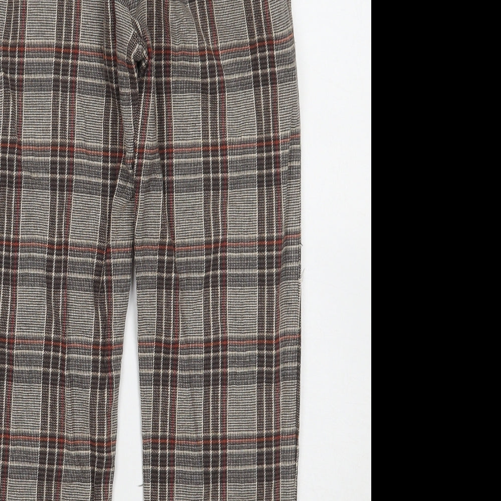 Zara Girls Brown Check  Capri Trousers Size 11 Years