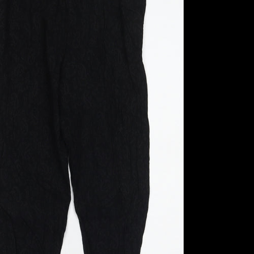 Zara Womens Black Paisley  Trousers  Size 36 L28 in