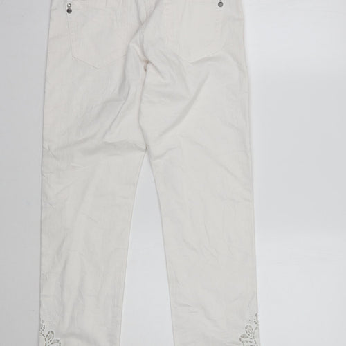 Preworn Womens Ivory   Cropped Jeans Size 8 L26 in