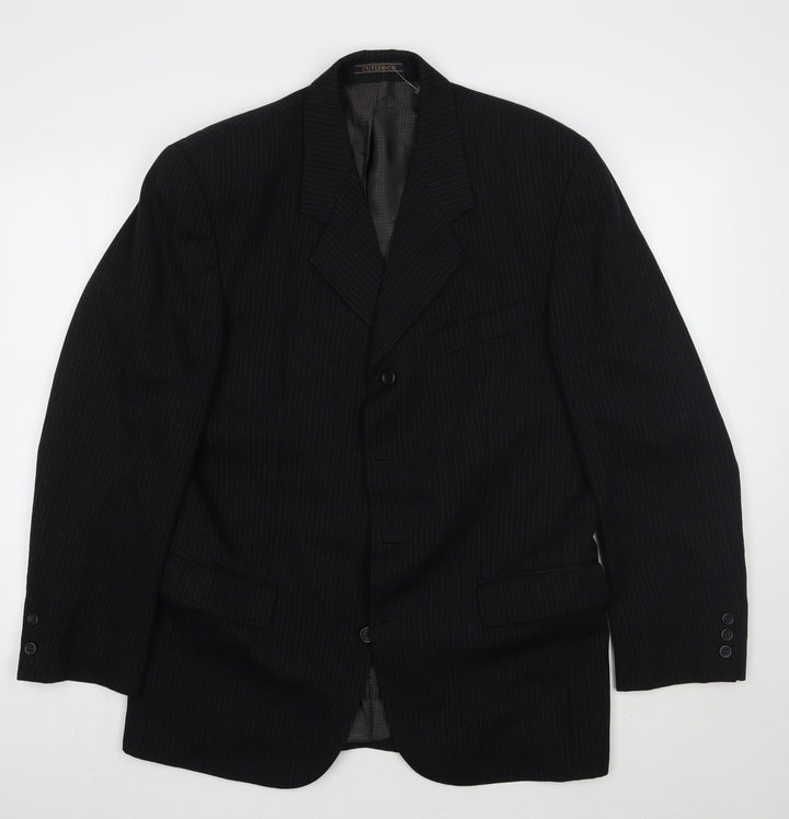 Cutler & Co Mens Black Striped Jacket Suit Jacket Size 42