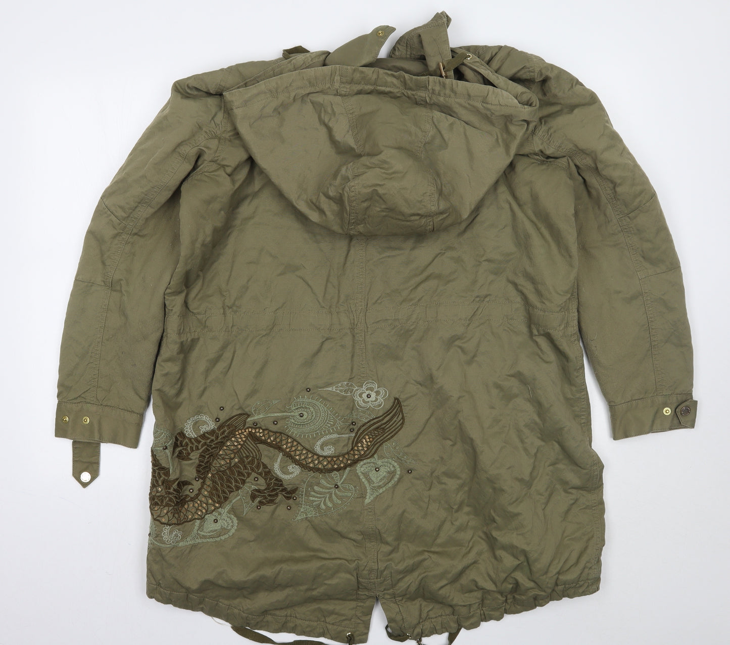 Per Una Womens Green Floral  Jacket Coat Size 16
