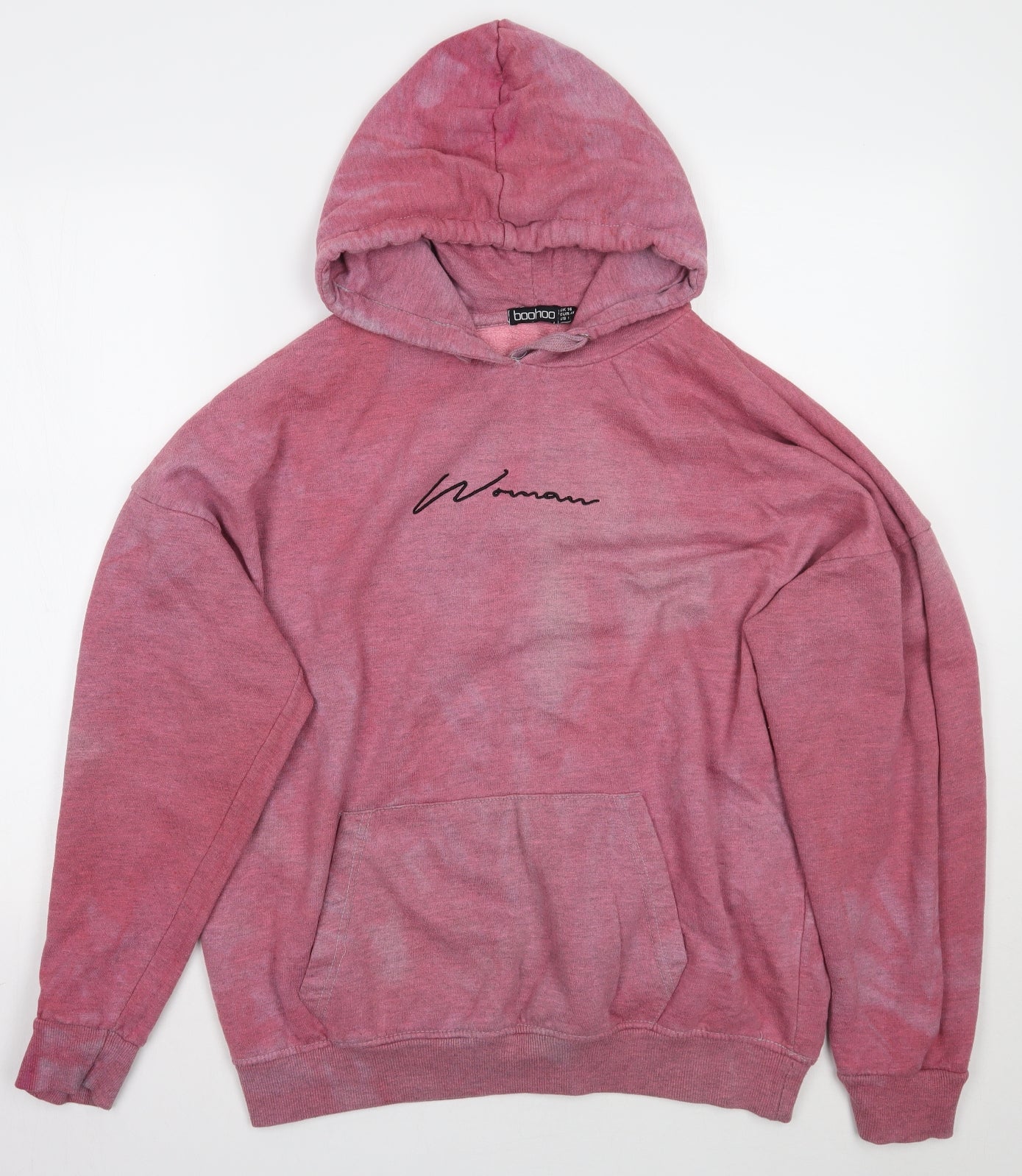 Boohoo Womens Pink   Pullover Hoodie Size 16