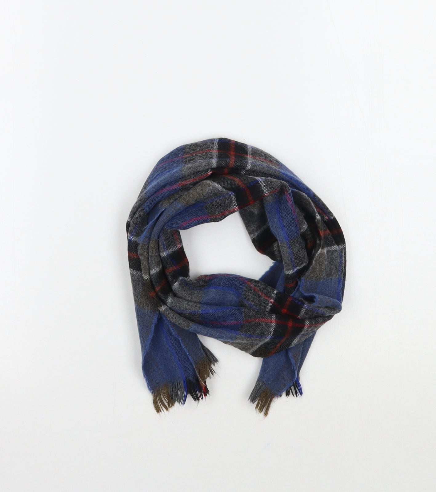 Preworn Boys Blue Check  Scarf  One Size