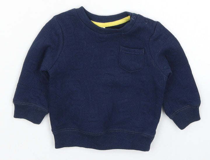 F&F Boys Blue   Basic T-Shirt Size 3-6 Months  - Alphabet