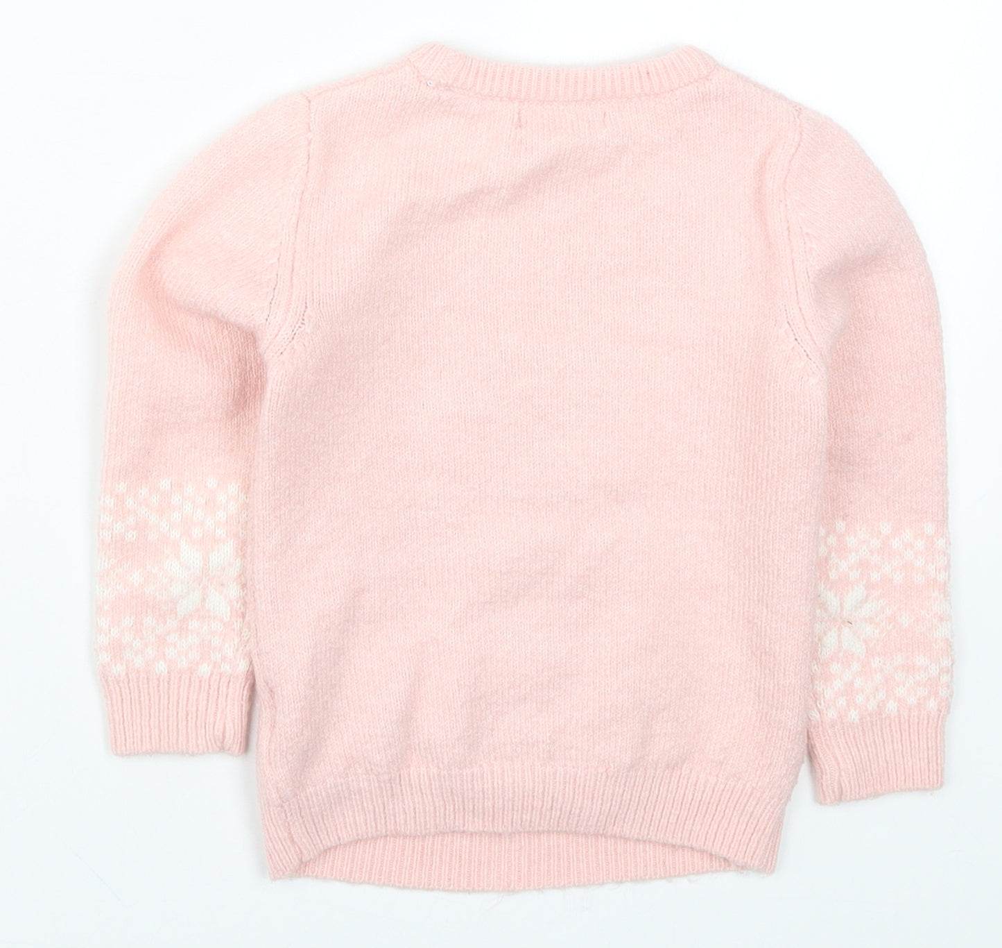 Primark Girls Pink  Knit Pullover Jumper Size 3-4 Years  - Polar Bear