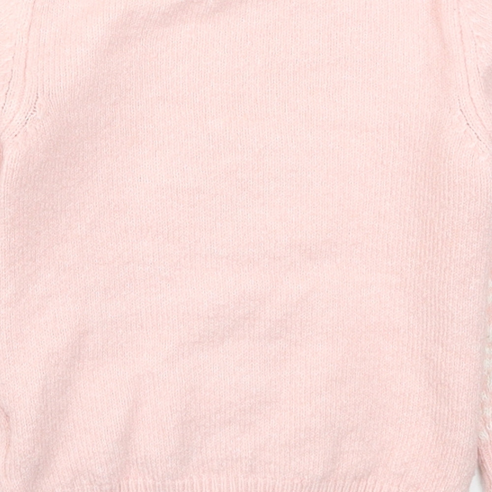 Primark Girls Pink  Knit Pullover Jumper Size 3-4 Years  - Polar Bear