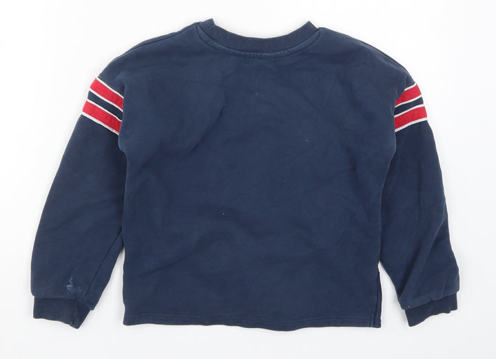 George Girls Blue Striped  Pullover Sweatshirt Size 8-9 Years