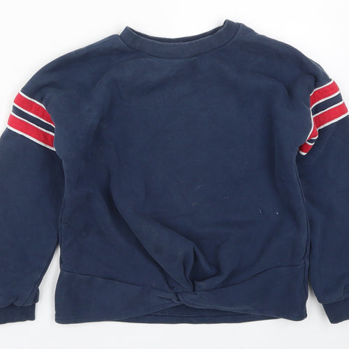 George Girls Blue Striped  Pullover Sweatshirt Size 8-9 Years