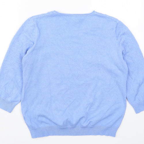 Vida Vi Womens Blue  Knit Pullover Jumper Size M