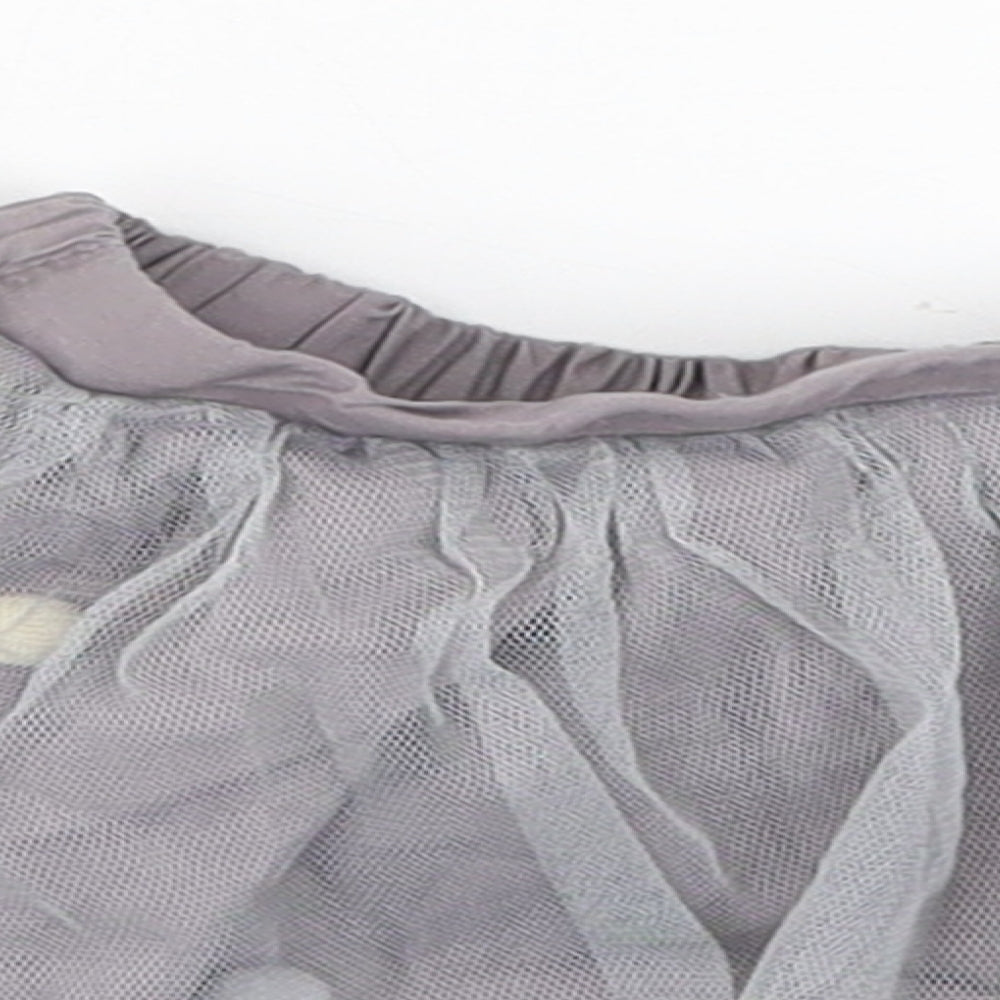 Nutmeg Girls Grey   Tutu Skirt Size 3-6 Months  - Pom Pom