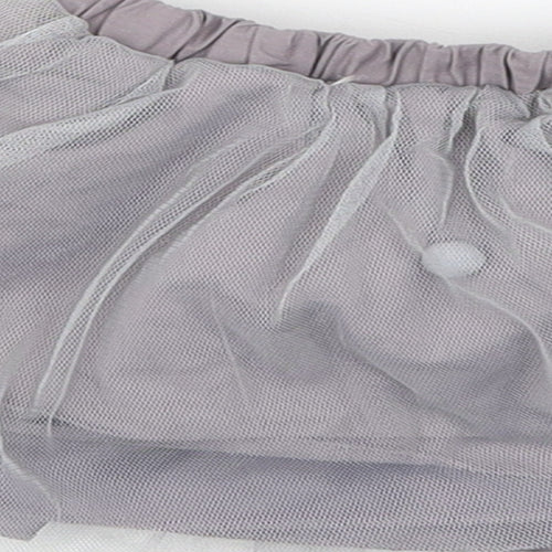 Nutmeg Girls Grey   Tutu Skirt Size 3-6 Months  - Pom Pom