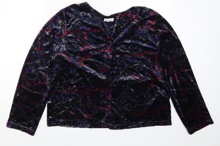 Adidni Womens Multicoloured Geometric  Basic Button-Up Size L