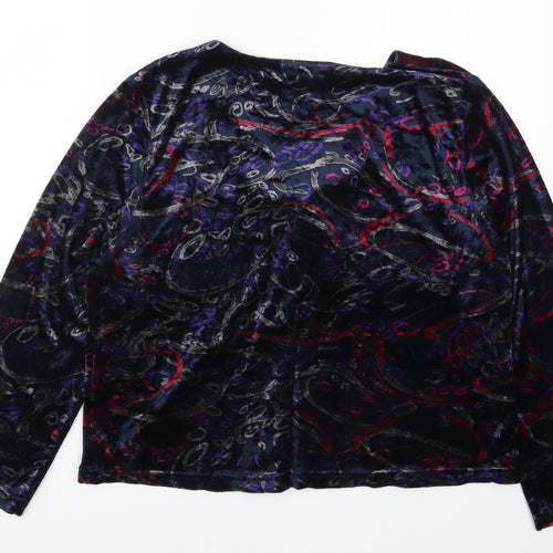Adidni Womens Multicoloured Geometric  Basic Button-Up Size L