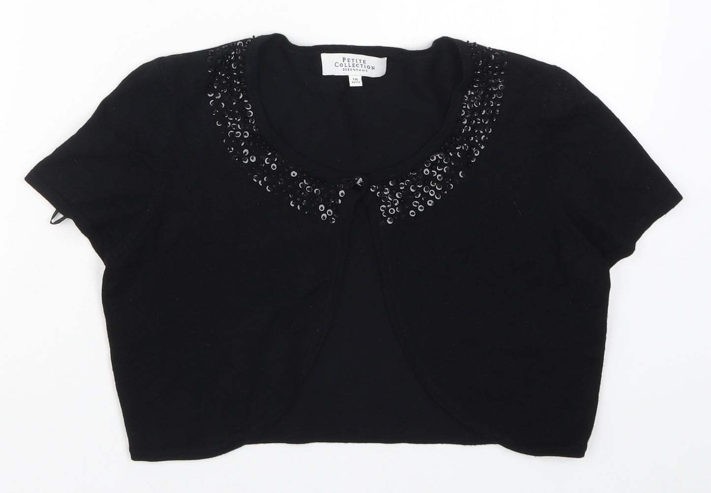 Debenhams Womens Black  Knit Cardigan Jumper Size 14