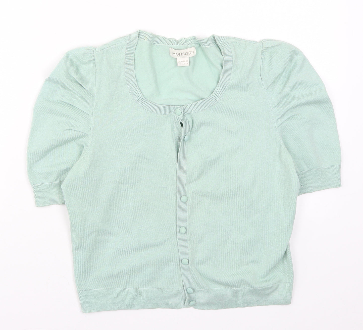 Monsoon Womens Green  Knit Cardigan Jumper Size 12