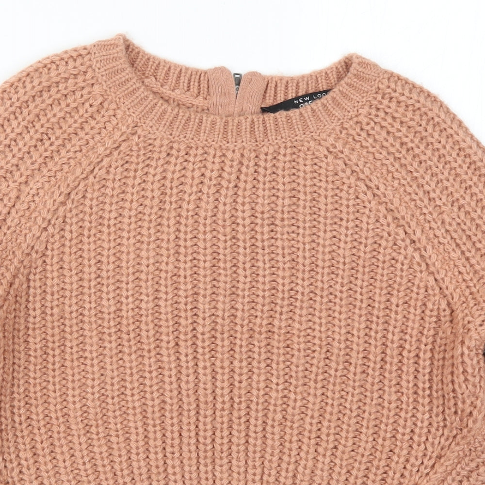 New Look Girls Pink  Knit Pullover Jumper Size 12-13 Years