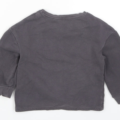 George Girls Grey   Pullover Sweatshirt Size 2-3 Years  - Cat Look at my New Pink Shoes