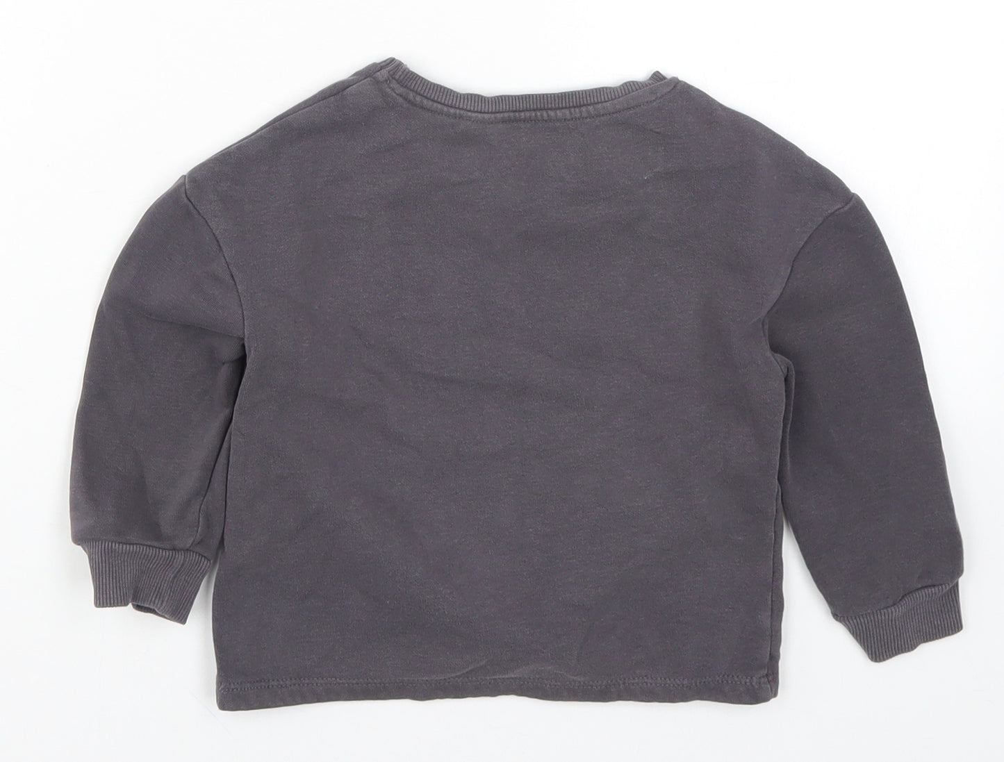 George Girls Grey   Pullover Sweatshirt Size 2-3 Years  - Cat Look at my New Pink Shoes