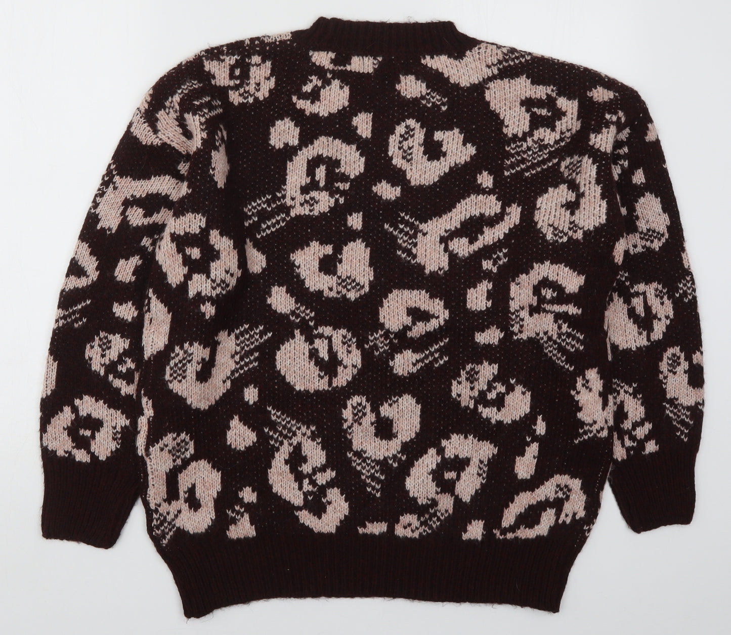 George Womens Red Animal Print Knit Pullover Jumper Size M  - Burgundy