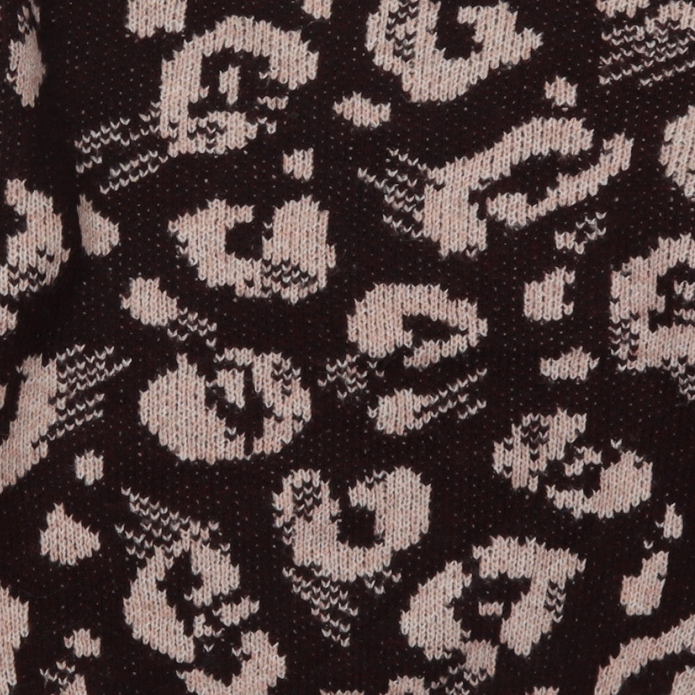 George Womens Red Animal Print Knit Pullover Jumper Size M  - Burgundy