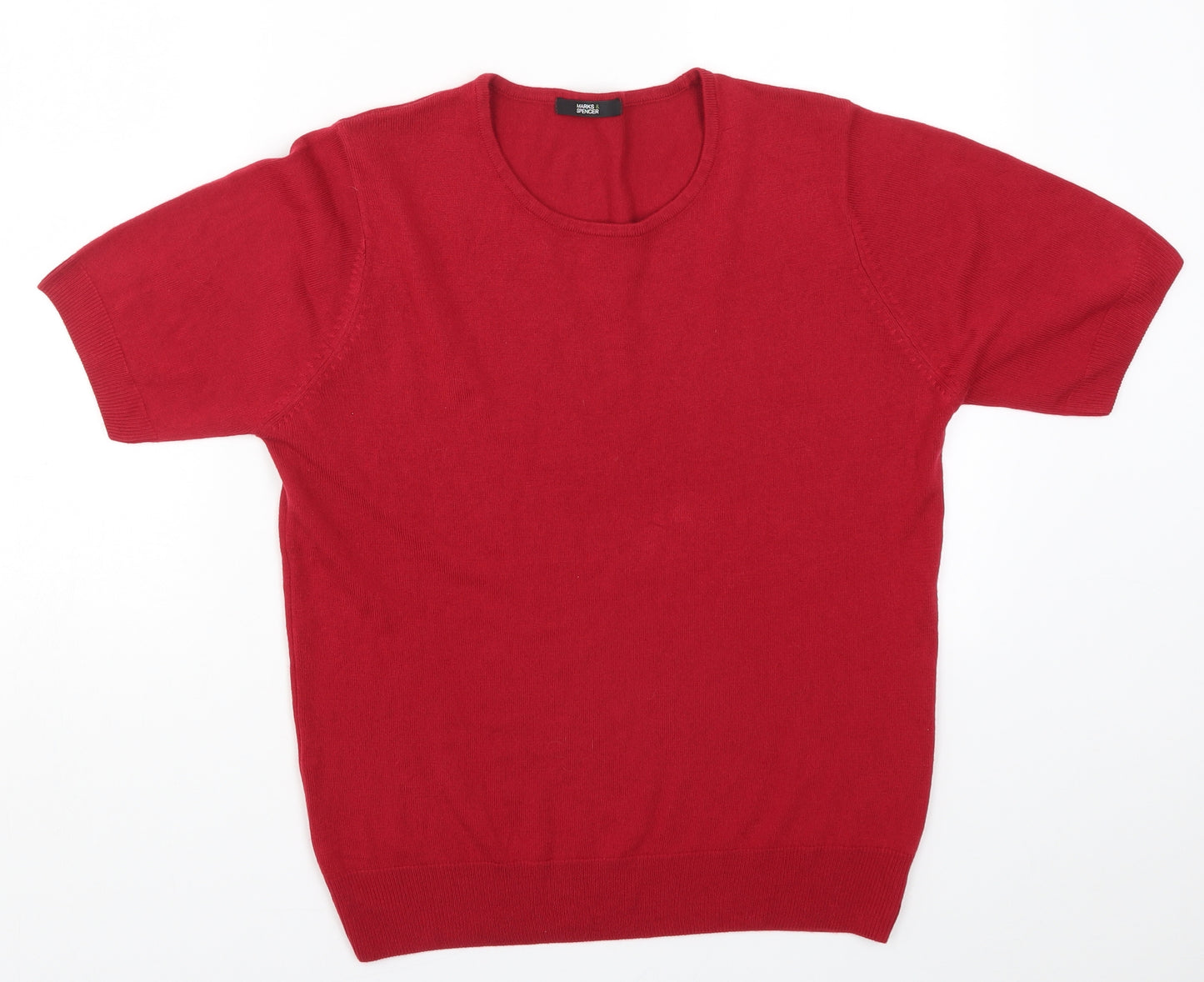 Marks and Spencer Womens Red  Knit Pullover Jumper Size 16