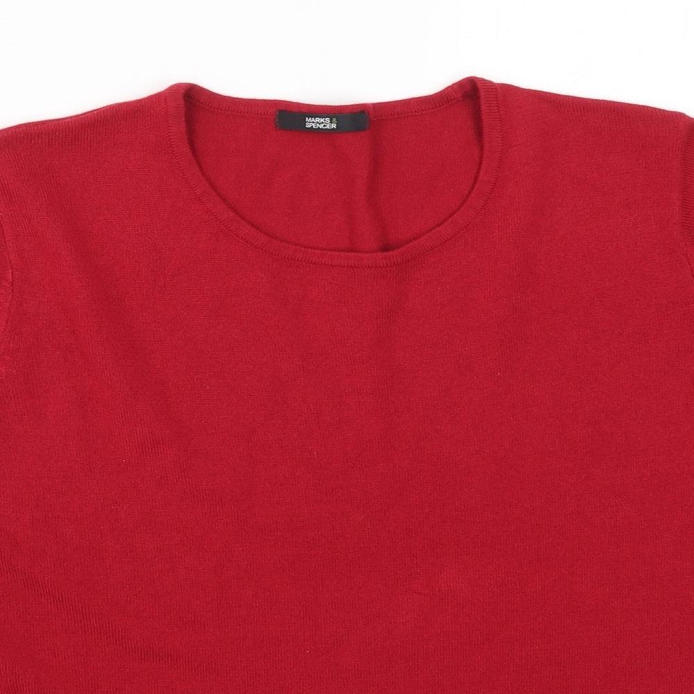 Marks and Spencer Womens Red  Knit Pullover Jumper Size 16